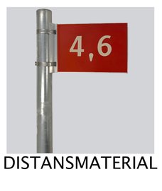 distansmaterial, skyltar, bp-flagga, distansskylt, stolpe, fundament, stanslåda, SV, AV, wejo